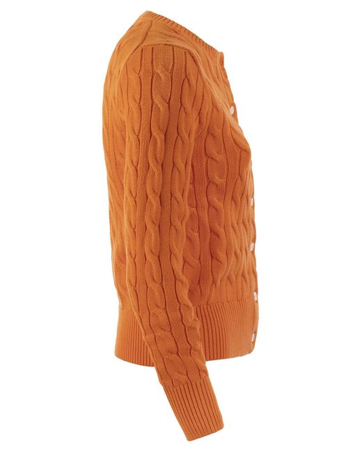 Stardigan tressé à manches longues Polo Ralph Lauren en coloris Orange