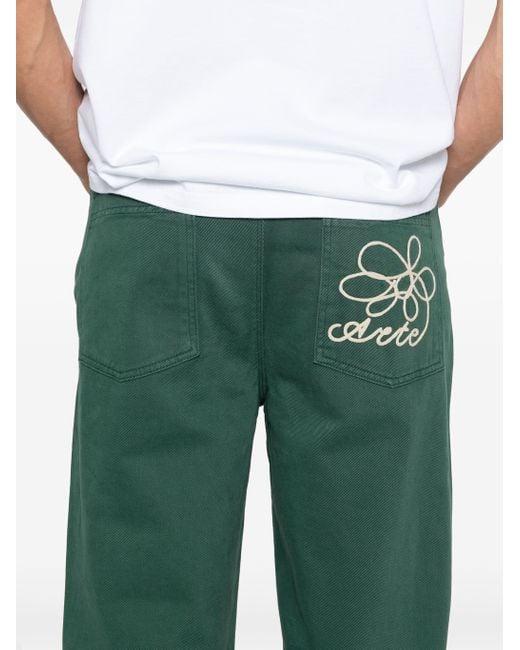 Arte' En Arte Round Pocket Stickjeans in Green für Herren
