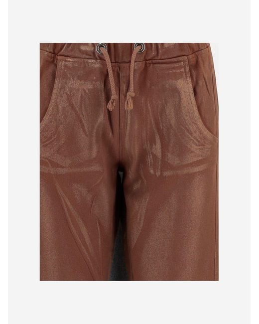 DON'T @ ME Brown Cotton Trousers With Drawstring