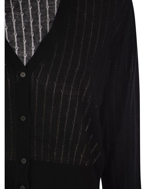 Max Mara Nogara Wol En Silk Cardigan Met Pailletten in het Black