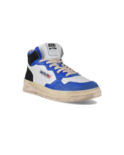 Autry Blue Super Vintage Mid Sneakers for men