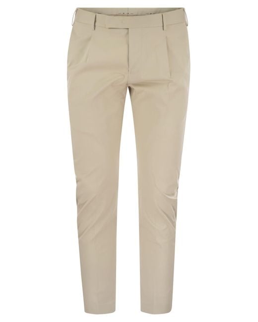 PT Torino Natural Dieci Stretch Cotton Trousers for men