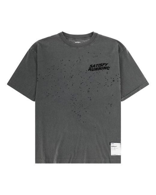 Satisfy Gray T Shirt Con Logo