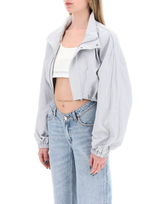 Alexander Wang White Cropped Jacket With Integrated Top