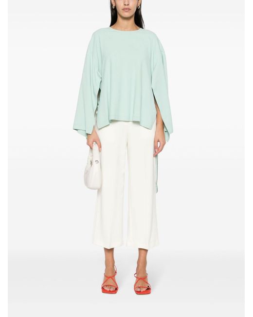 Erika Cavallini Semi Couture White Straight-Leg Cropped Trousers