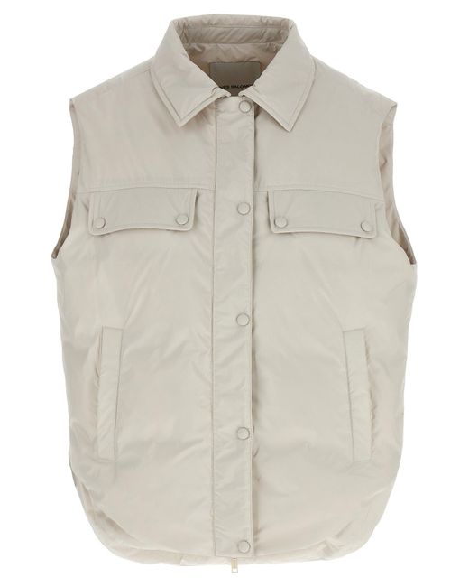 Army by Yves Salomon Gray Feathered Vest Gilet