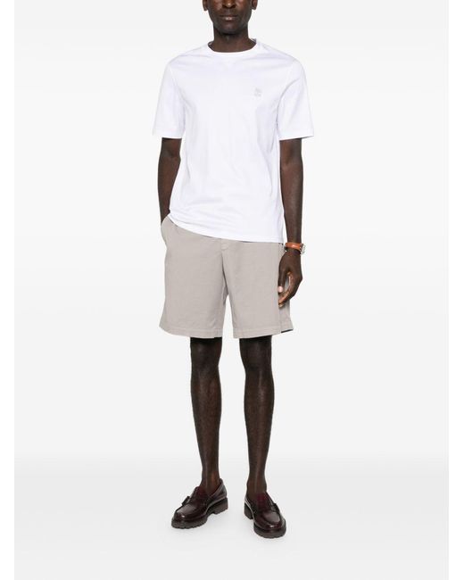 Brunello Cucinelli T-Shirt mit Logo-Stickerei in White für Herren