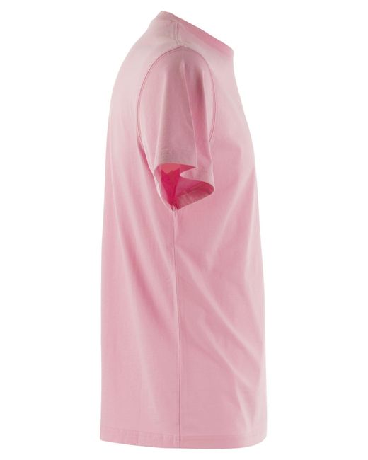 Mc2 Saint Barth Pink T Shirt With Chest Print