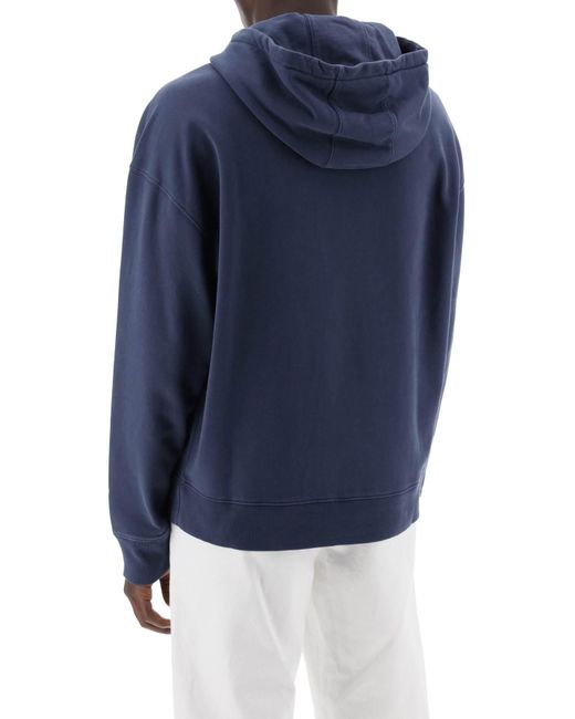 Sudadera con capucha de con logotipo bordado Maison Kitsuné de hombre de color Blue