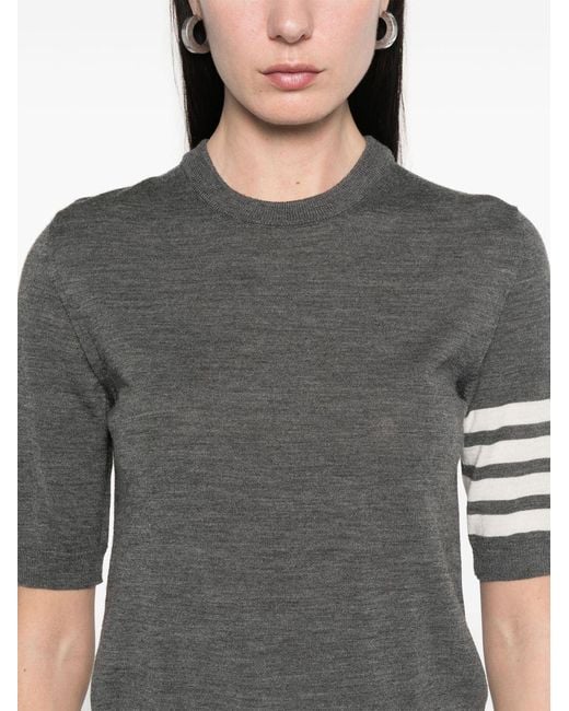 Thom Browne Gray Wool Crewneck Sweater