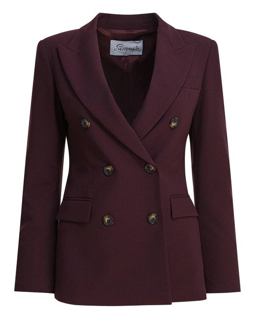 Semler Purple Balzer Double-Breasted Jackets And Coats Bordeaux