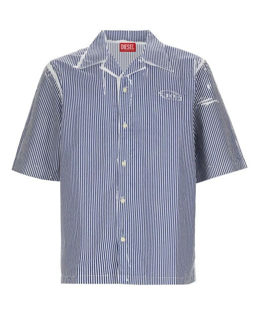 DIESEL Blue Camicia Con Logo for men