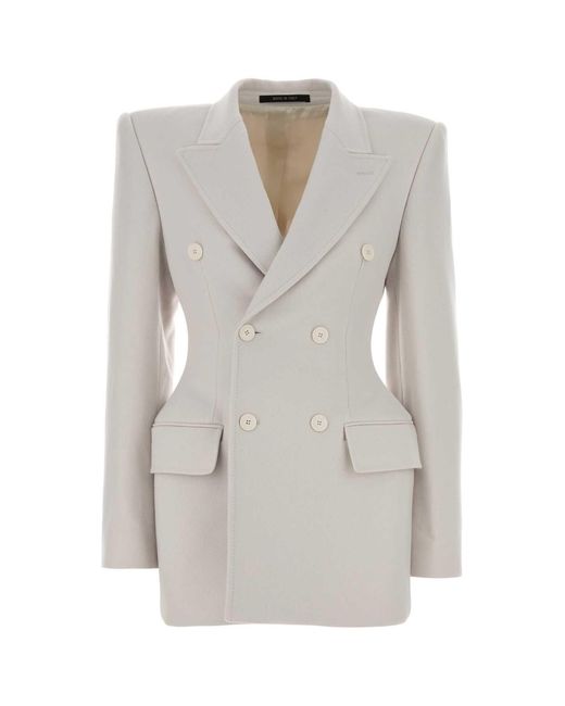 Balenciaga White Chal Cashmere Blazer