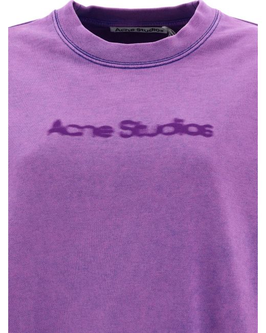 Acne Purple Sweatshirt mit verschwommenem Logo