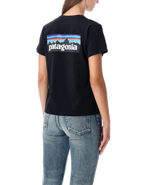 Patagonia Black P-6 Logo Responsibili-Tee Recycled Crewneck T-Shirt