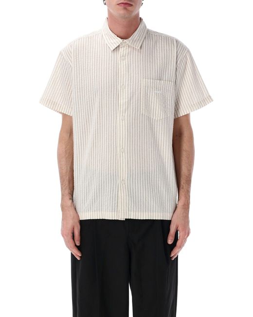 Obey White Alan Stripe Seersucker Shirt
