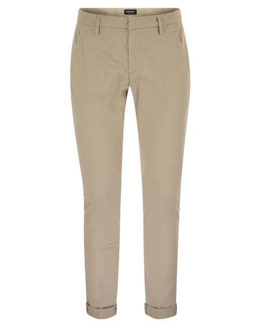 Dondup Natural Gaubert Slim Fit Gabardine Trousers for men