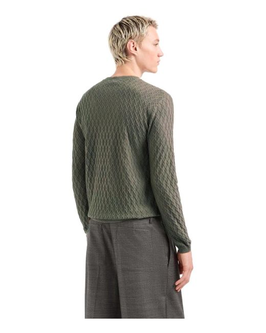 Emporio Armani Green Military Crewneck Jumper