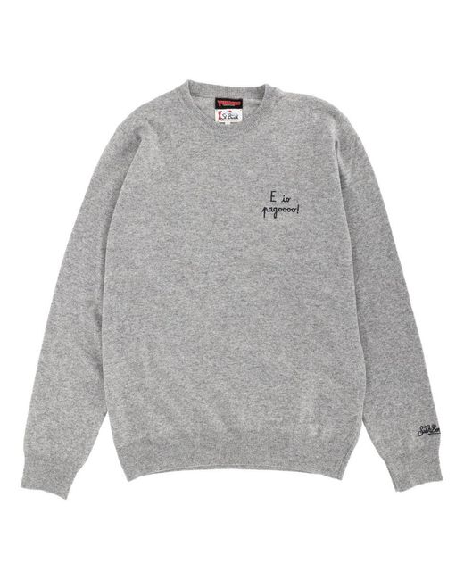Mc2 Saint Barth Gray Sweater With Embroidery for men