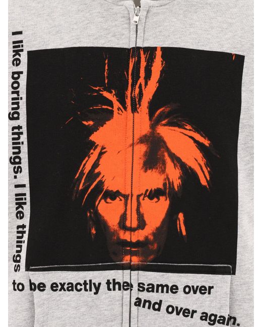 Camicia Comme des Garçons "Andy Warhol" con cappuccio con zip di Comme des Garçons in Gray da Uomo