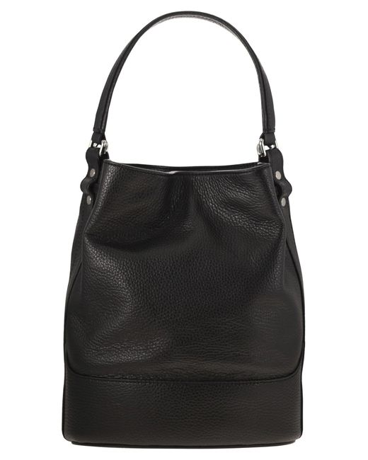 Zanellato Black Monda' Leather Bucket Bag