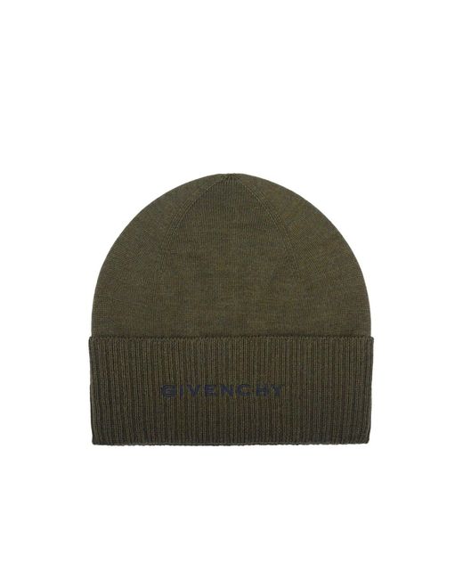 Givenchy Green Wool Logo Hat for men