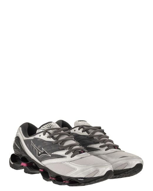 Mizuno White Technical Mesh Trainers With A Cushioned Sole