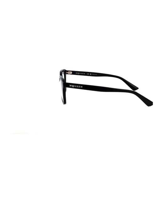 McQueen Black Round Optical Am0568 O 007