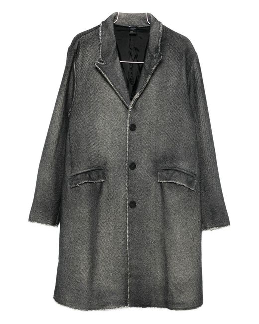 Avant Toi Gray Einreihiger Wollmantel