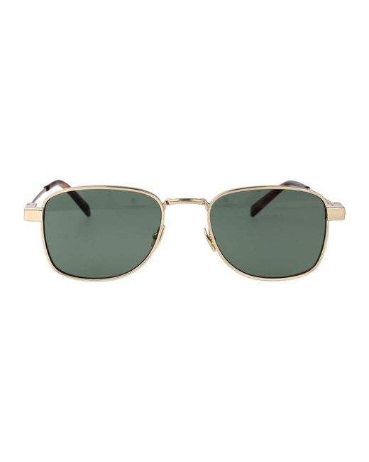 O Occhiali Da Sole Quadrati Di Sl 741 003 di Saint Laurent in Green da Uomo