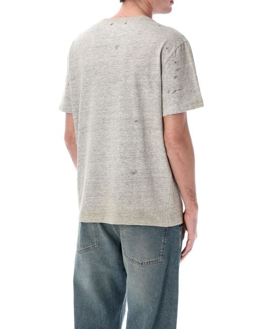 Golden Goose Deluxe Brand Gray Vintage Print Cotton T-Shirt for men