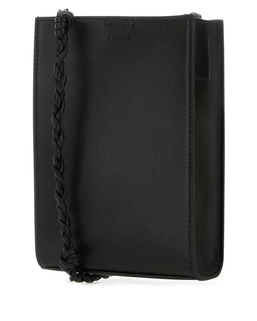 Jil Sander Black Leather Small Tangle Crossbody Bag