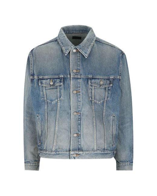 Saint Laurent Blue Denim Trucker Jacket for men