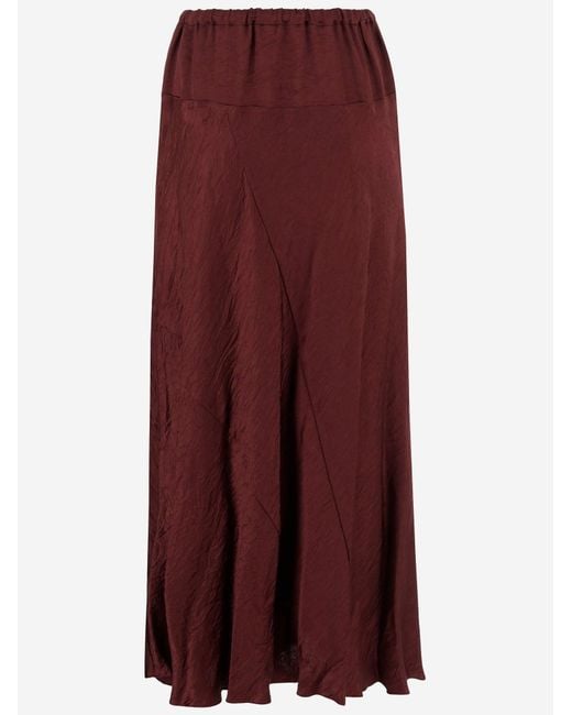 Lauren Manoogian Purple Long Rayon Skirt With Drawstring