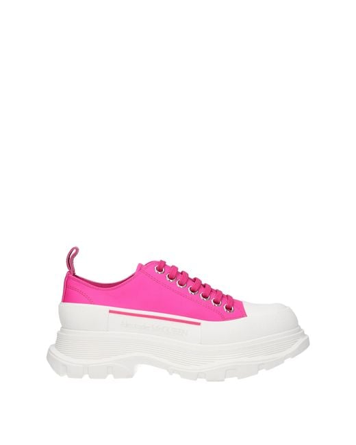 McQueen Pink And White Tread Slick Laced Shoes