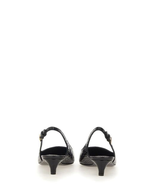 Dolce & Gabbana White Slingback With Logo Pumps