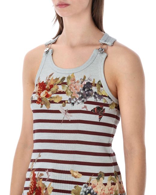 Jean Paul Gaultier Blue Marinière Grape Rib Tank Top