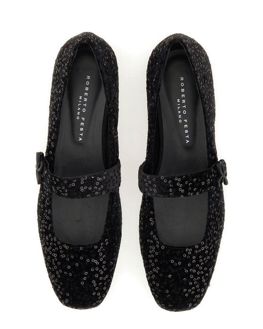 Roberto Festa Black Ballerina With Rhinestones