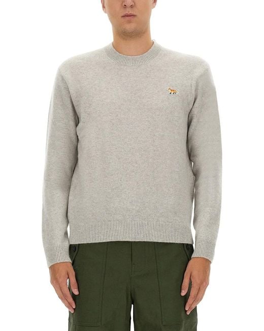 Maison Kitsuné Gray Logo Sweaters for men
