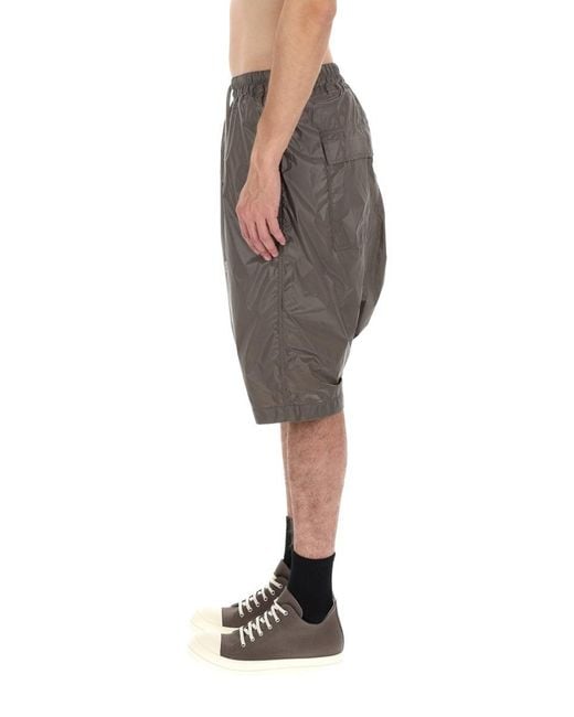 Rick Owens Gray Solid Shorts for men