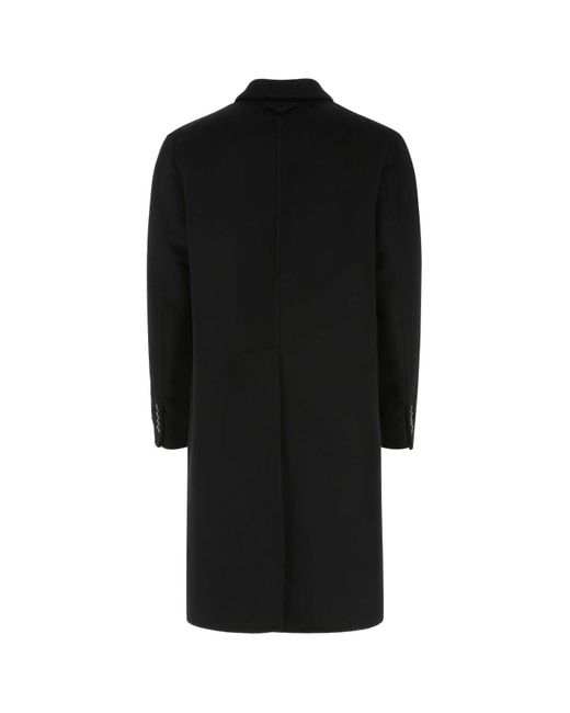 Prada Black Wool Blend Coat for men
