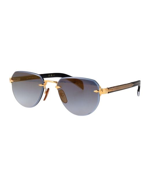 David Beckham Blue Aviator Sunglasses Db 7144/S Rhl for men