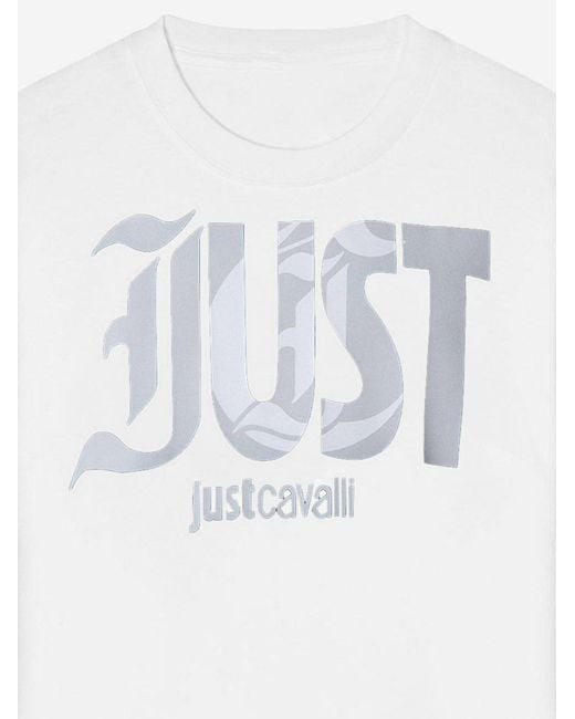 Just Cavalli White Cotton T-Shirt for men