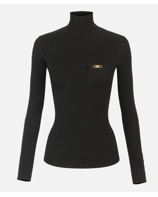 Maglione Di Dolcevita Con Tasca di Elisabetta Franchi in Black