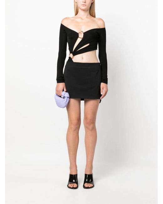 Louisa Ballou Black Long Sleeve Cut-Out Bodysuit