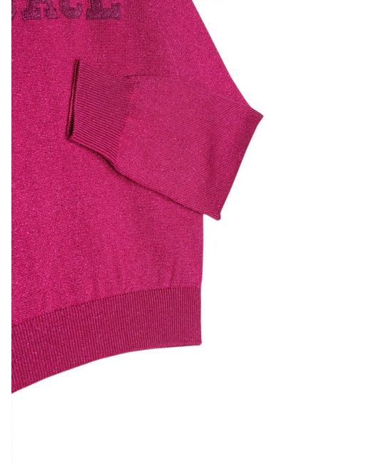 Versace Pink Crew Neck Pullover With Embroidered Logo