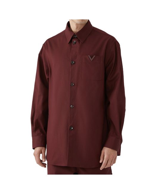 Valentino Red Cotton Shirt Jacket for men