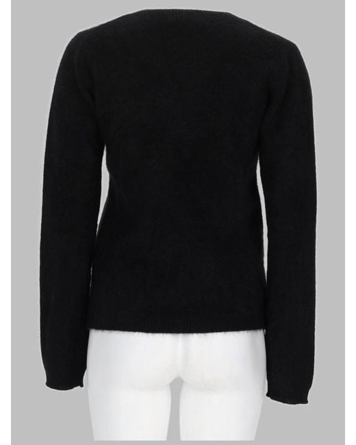 P.A.R.O.S.H. Black P. A.R. O. H. Luxurious Racoon Fur Stane Sweater