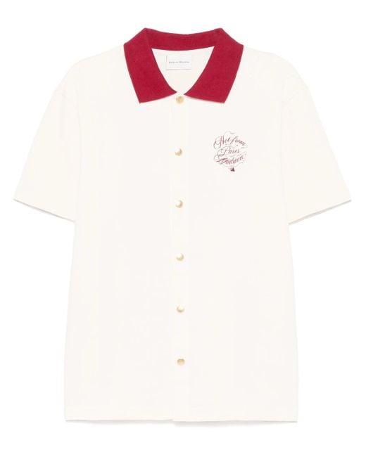 Drole de Monsieur La Chemise Piquée Slogan Vignes in White für Herren