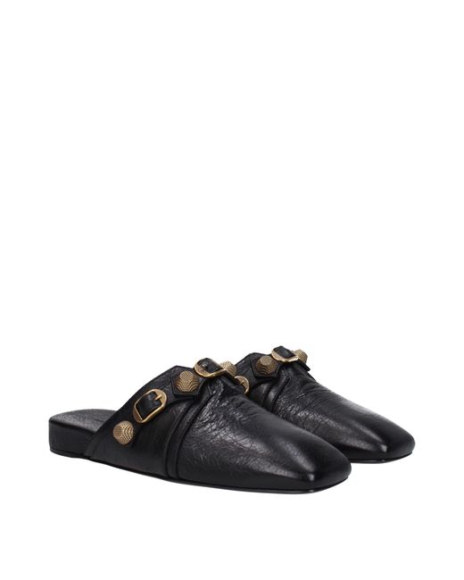 Balenciaga Black Slippers And Hooves Coops Leather for men